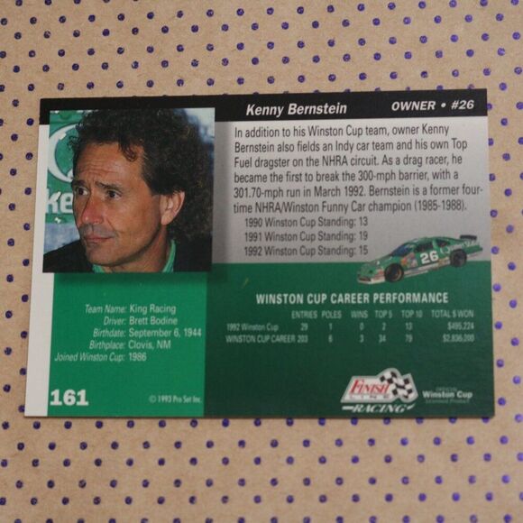 Kenny Bernstein #161 Nascar Card - Picture 2 of 2